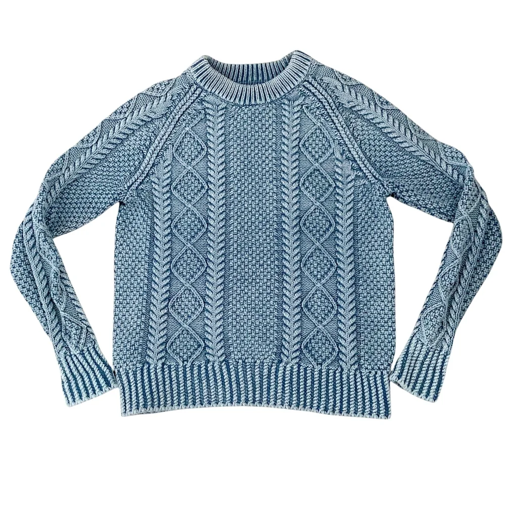 L.L. Bean Blue Cable Knit Sweater - Picture 11 of 13